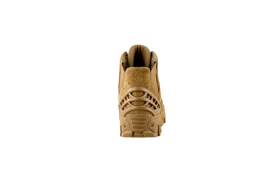 Original SWAT coyote tactical boots with a lace-up closure, rubber outsole, and mesh fabric upper designed for performance and comfort.