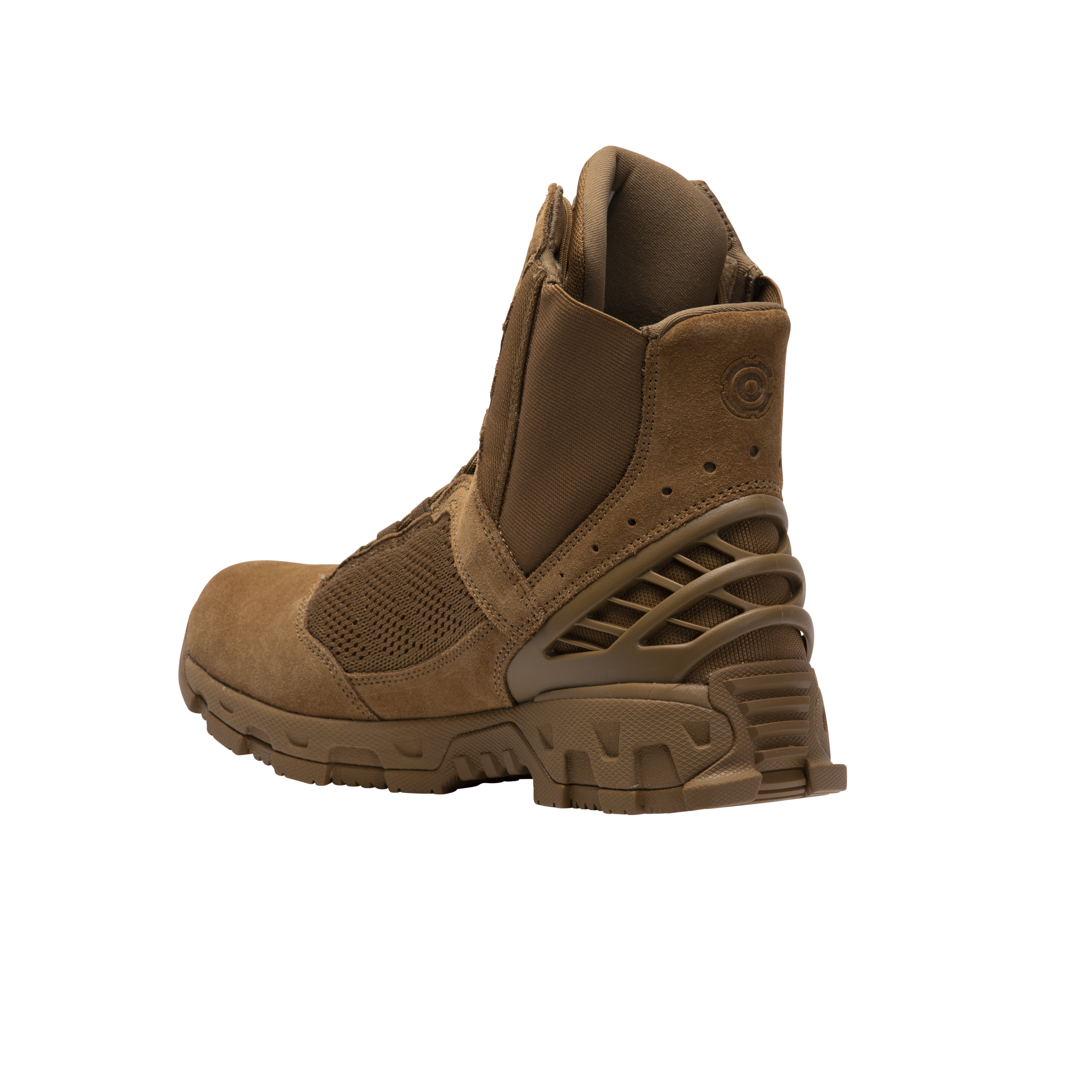 Original SWAT coyote tactical boots with a lace-up closure, rubber outsole, and mesh fabric upper designed for performance and comfort.
