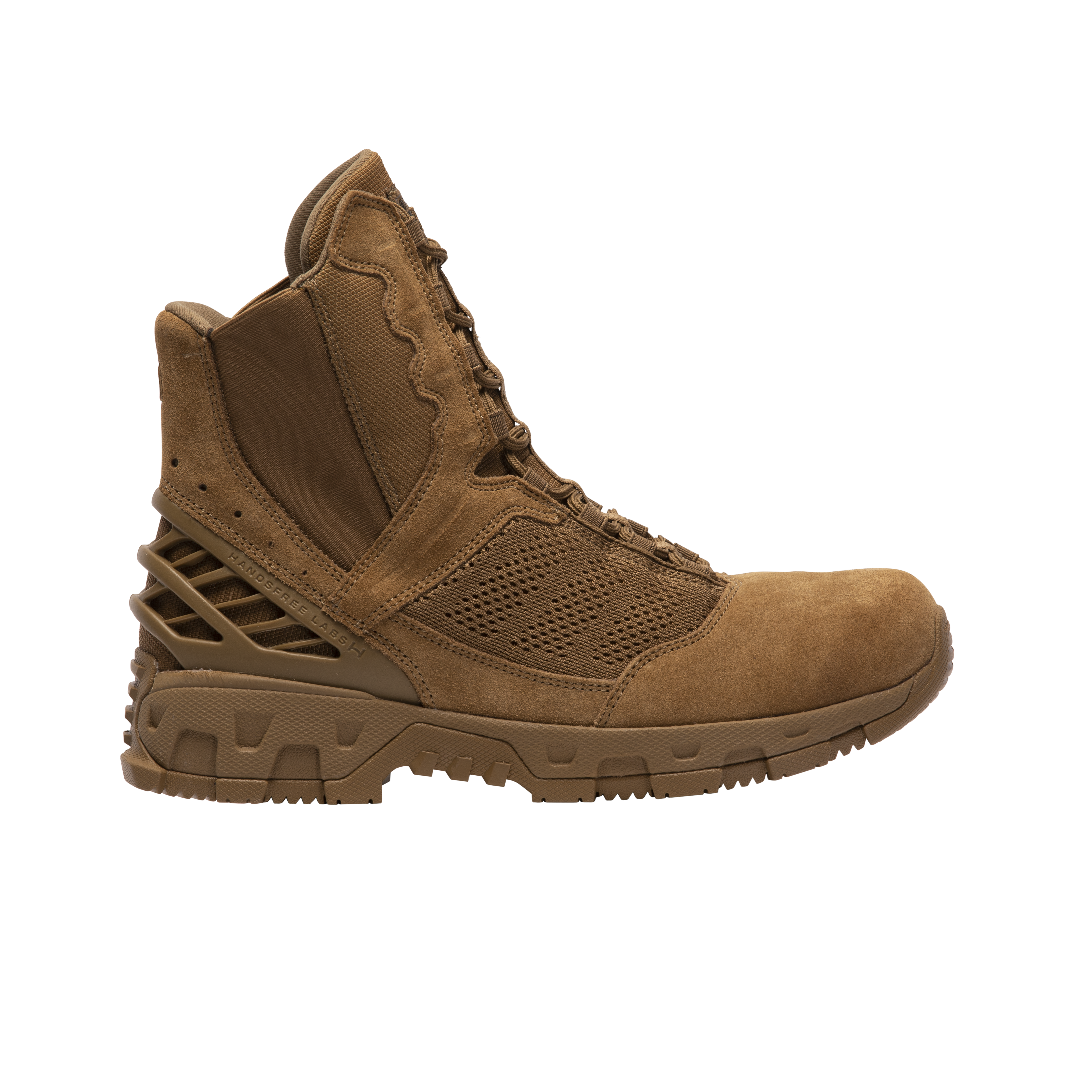Original SWAT coyote tactical boots with a lace-up closure, rubber outsole, and mesh fabric upper designed for performance and comfort.