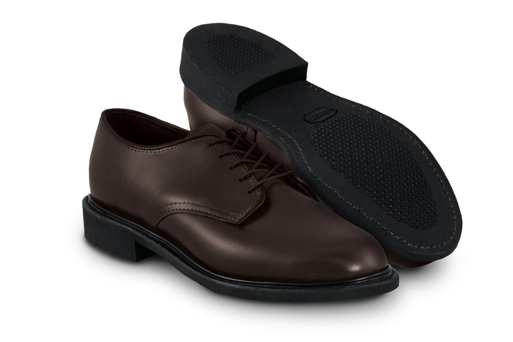 Army Uniform Shoe - Men's Leather Oxford - BROWN / D / 05.0 Army Uniform Shoe - Men's Leather Oxford - BROWN / D / 05.0