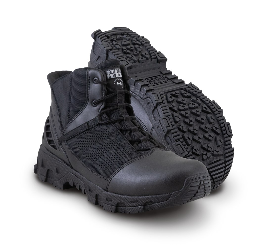 Photo of a pair of Original Swat® Alpha Freedom Hands Free 6 inch safety toe tactical boots