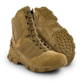 Original SWAT coyote tactical boots with a lace-up closure, rubber outsole, and mesh fabric upper designed for performance and comfort.