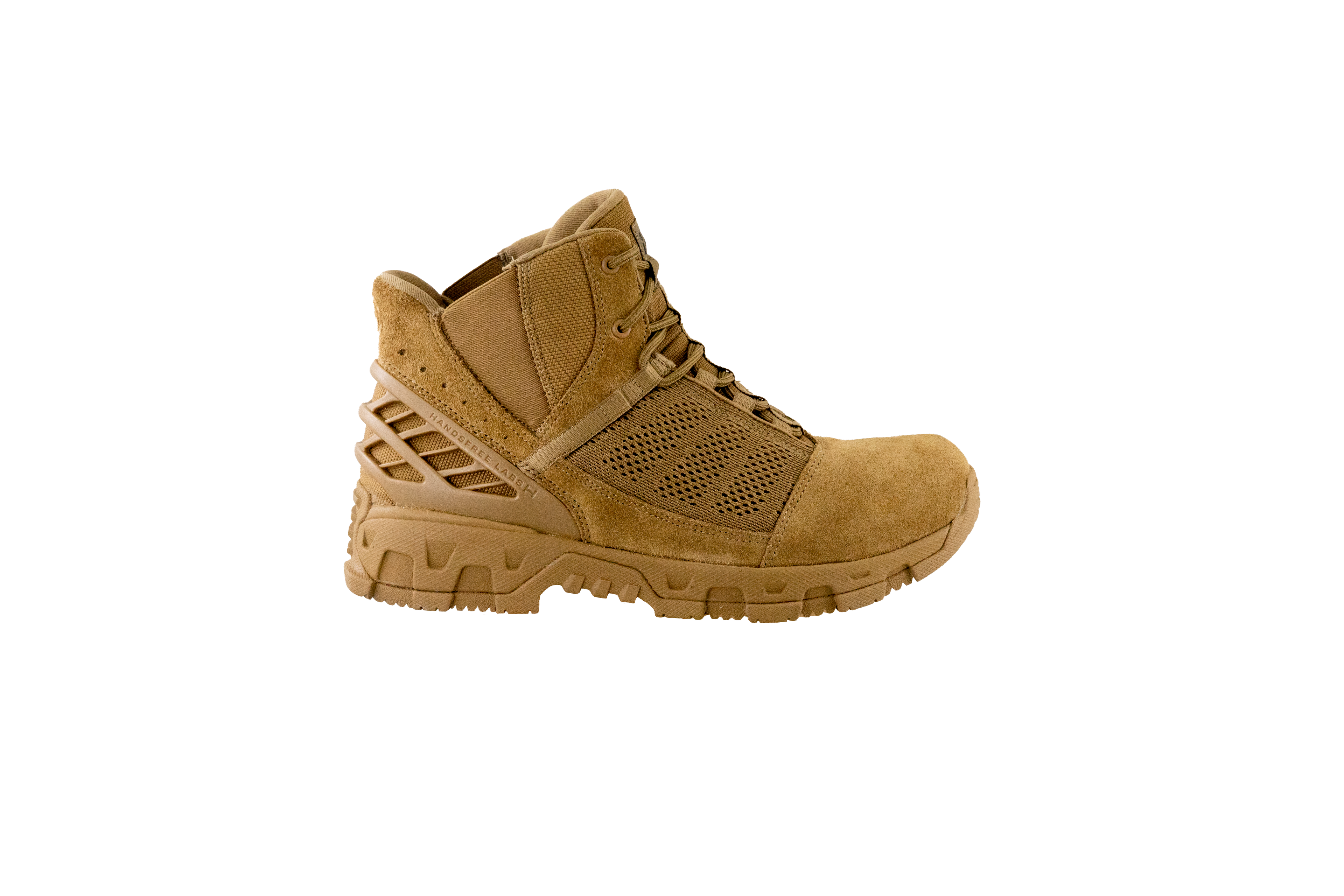 Original SWAT coyote tactical boots with a lace-up closure, rubber outsole, and mesh fabric upper designed for performance and comfort.