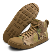 Photo of a pair of Altama® Maritime Mid multi camouflage zero drop boots