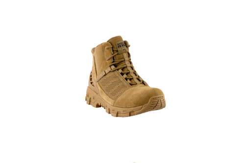 Original SWAT coyote tactical boots with a lace-up closure, rubber outsole, and mesh fabric upper designed for performance and comfort.