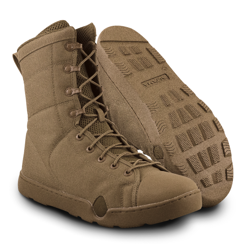 Photo of a pair of Altama® Maritime 8 inch coyote brown zero drop boots