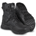 A pair of Original SWAT black Alpha Fury 8 work boots with polishable toe and side zip feature. 