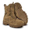 A pair of Altama ar 670 1 tactical boots with lace-up closure and slip resistant rubber outsoles 