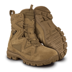 A pair of Altama ar 670 1 tactical boots with lace-up closure and slip resistant rubber outsoles 