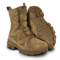 A pair of Altama ar 670 1 tactical boots with lace-up closure and slip resistant rubber outsoles 